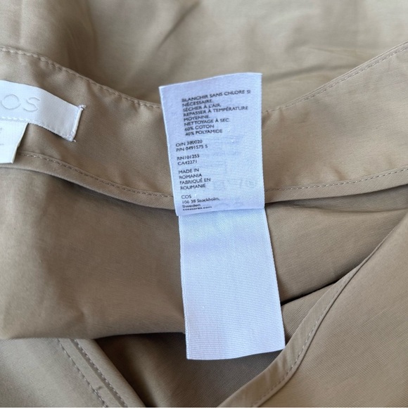 COS Tan Zipper Front Cotton Nylon Blend Skirt Size Medium - Picture 4 of 5